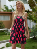 1950er Jahre Retro Kleid Red Polka Dot Ärmellose Träger Hals Vintage Rockabilly Kleid