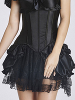 1950er Jahre Vintage Petticoat Tutu Schwarz gestufter Krinoline-Unterrock (ohne Korsett)