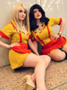 2 Broke Girls Kellnerin Schürze Kleid Cosplay Kostüm Halloween