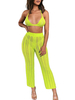 2-teiliges Outfit transparente Strickbralette mit Hosen Beachwear
