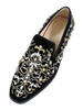 2013 Beliebte Loafer aus Leder mit Pop-Art Muster und Stickereien in Schwarz