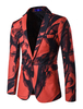 2020 Blazer Herren Casual Anzüge gemischten Baumwollen mit Print für Alltag im casualen Stil REGULAR FIT mit figurbetonendem Design und Umlegekragen