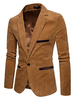 2020 Blazer Herren Casual Anzüge Kord mit Farbblock für Alltag REGULAR FIT Alltagskleidung mit Umlegekragen für Herren