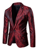 2020 Blazer Herren mit Jacquardmustern Alltagskleidung REGULAR FIT und Umlegekragen gemischten Baumwollen für Party Anzüge und Herren