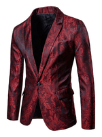 2020 Blazer Herren mit Jacquardmustern Alltagskleidung REGULAR FIT und Umlegekragen gemischten Baumwollen für Party Anzüge und Herren