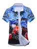 2020 Hawaii Hemd aus Beliebtes mit Printmuster im casualen Stil REGULAR FIT gemischten Baumwollen