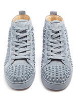 2020 Sneaker aus Herren Veloursleder mit Ziernieten in Hellgrauim casualen Stil