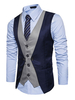2021 Blazer Herren mit Farbblock Alltagskleidung REGULAR FIT und V-Ausschnitt im casualen Stil gemischten Baumwollen für Alltag Weste und Herren