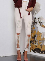 2021Leggings aus Bequeme Veloursleder mit Schnüren