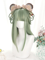 46cm-65cm Lolita Perücke Hitzebeständige Faser Avocado Grün Lolita Zubehör