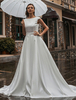 A-Line-Hochzeitskleider Gerichtszug Sleeveless Sash Juwel Hals Brautkleider