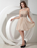A-Linie-Brautjungfernkleid aus Chiffon in Champagnerfarbe
