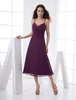 A-Linie-Brautjungfernkleid aus Chiffon in Dunkellila