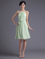 A-Linie-Brautjungfernkleid aus Chiffon in Graugrün