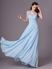 A-Linie-Brautjungfernkleid aus Chiffon in Hellblau