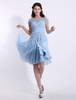 A-Linie-Brautjungfernkleid aus Chiffon in Hellblau Milanoo
