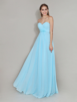 A-Linie-Brautjungfernkleid aus Chiffon in Hellblau Milanoo