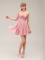 A-Linie-Brautjungfernkleid aus Chiffon in Nude-Tönen Milanoo
