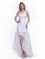 A-Linie-Brautjungfernkleid aus Chiffon in Weiß Milanoo