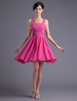 A-Linie-Brautjungfernkleid in Fuchsienfarbe
