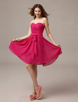 A-Linie-Brautjungfernkleid in Fuchsienfarbe