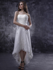 A-Linie-Brautkleid 2021 aus mit trägerlosem Design und Perlen-Applikation und unsymmetrischem Design in Weiß