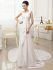 A-Linie-Brautkleid aus Chiffon in Elfenbeinfarbe