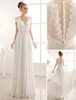 A-Linie-Brautkleid aus Chiffon in Elfenbeinfarbe Milanoo