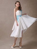 A-Linie-Brautkleid aus Chiffon mit Deko-Applikation und unsymmetrischem Design in Elfenbeinfarbe Milanoo