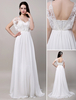 A-Linie-Brautkleid aus Chiffon mit Herz-Ausschnitt und Perlen-Applikation Mit Schleppe in Elfenbeinfarbe