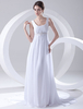 A-Linie-Brautkleid aus Chiffon mit Schleppe in Weiß