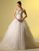 A-Linie-Brautkleid aus mit Herz-Ausschnitt und Perlen-Applikation und Hof-Schleppe in Elfenbeinfarbe