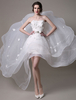 A-Linie-Brautkleid aus mit trägerlosem Design und Blumen-Deko Mit Schleppe in Elfenbeinfarbe Milanoo