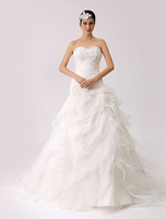 A-Linie-Brautkleid aus Organza in Elfenbeinfarbe Milanoo