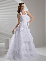 A-Linie-Brautkleid aus Organza in Weiß
