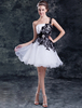 A-Linie-Brautkleid aus Organza mit Spitzen Mini-Kleid in Weiß