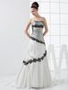 A-Linie-Brautkleid aus Satin mit Pailletten in Weiß