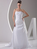 A-Linie-Brautkleid aus Satin mit Schleppe in Weiß