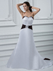 A-Linie-Brautkleid aus Satingewebe mit Herz-Ausschnitt mit Pailletten und Hof-Schleppe in Weiß