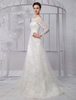 A-Linie-Brautkleid aus Spitze mit Carmenausschnitt und Perlen-Applikation Mit Schleppe in Elfenbeinfarbe Milanoo