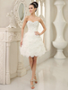 A-Linie Brautkleid mit Herz-Ausschnitt und Falten Mini-Kleid Milanoo