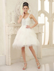 A-Linie Brautkleid mit Herz-Ausschnitt und Spitzen wadenlang Milanoo