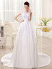 A-Linie-Brautkleid mit Illusion-Ausschnitt und Kapelle-Schleppe