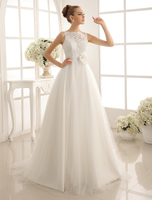 A-Linie-Brautkleid mit Kapelle-Schleppe in Elfenbeinfarbe