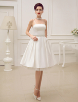A-Linie-Brautkleid mit Spaghettiträger in Elfenbeinfarbe Milanoo