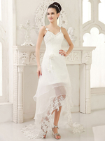 A-Linie Brautkleid mit Trägern und Spitzen Milanoo
