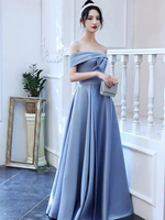 Abendkleid A-Linie Bateau Neck Bodenlange Kurzarm-Schnürschuhe mit geteilter Front Partykleider Mintblaues Festzugskleid