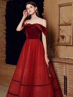 Abendkleid A-Linie Bateau Neck Matte Satin Bodenlange Social Party Kleider Burgund Festzug Kleid