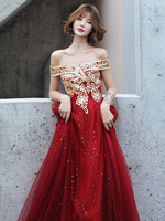 Abendkleid A-Linie Bateau Neck Tüll Bodenlange Pailletten Paillettenkleid