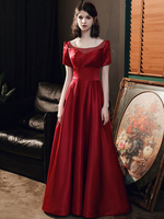 Abendkleid A-Linie Jewel Neck Matt Satin Bodenlang Plissee Abendkleid